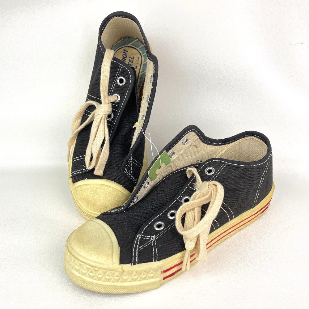 VTG NOS Converse Lucky Star Low Top Black Sz 2 Comfort Heel USA Vintage 60s New